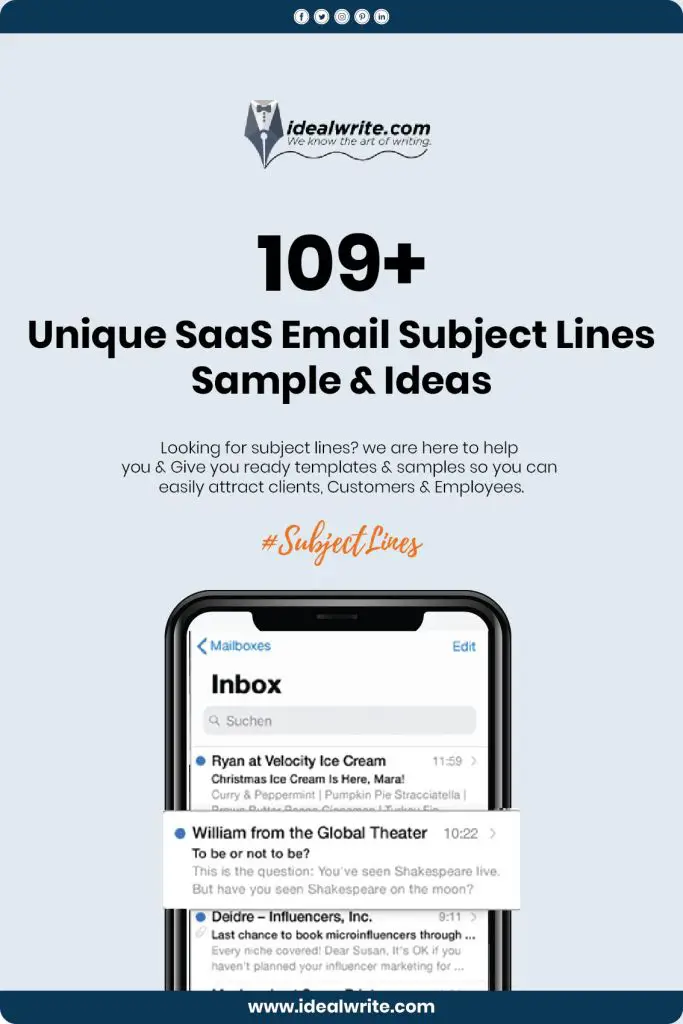 Sample SaaS Email Subject Lines