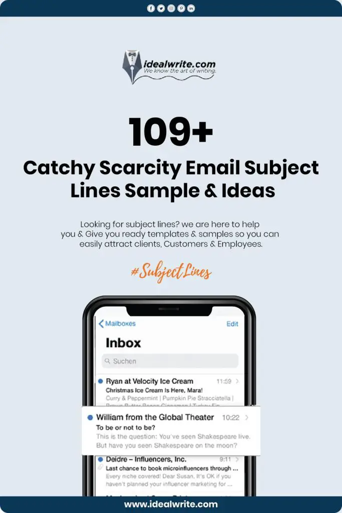Sample Scarcity Email Subject Lines