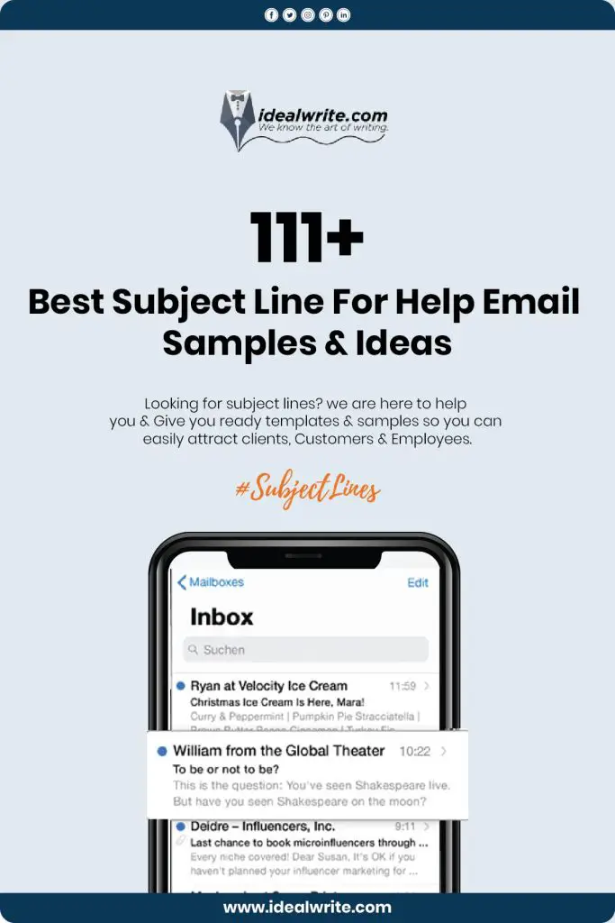 Sample Subject Line For Help Email