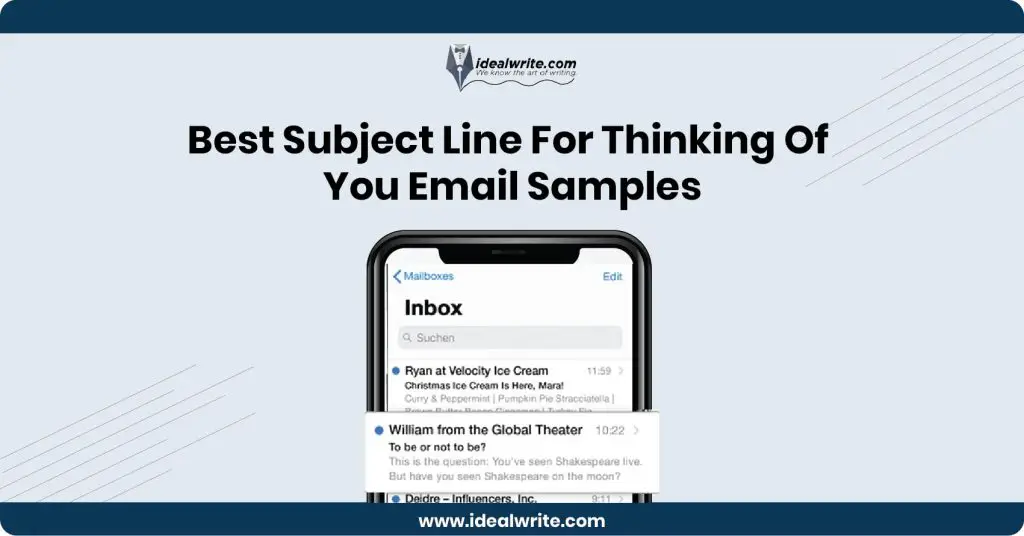 Sample Subject Line For Thinking Of You Email