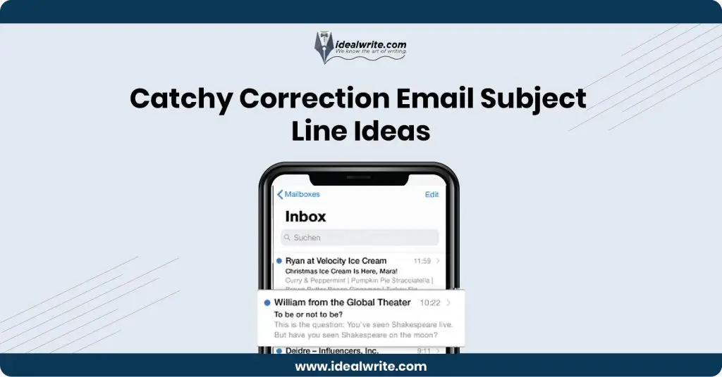Sending a Correction Email Subject Line