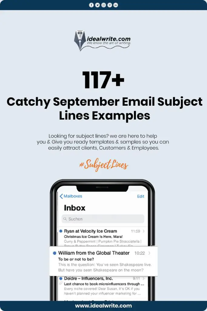 September Email Subject Lines Examples