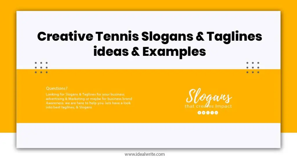 Short Tennis Slogans