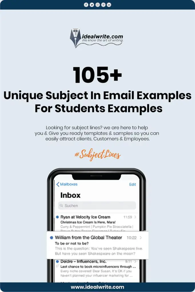 Subject Line Email Examples For Students Example