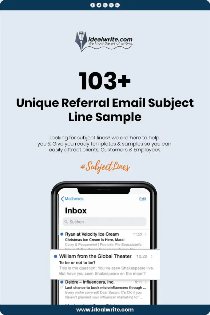Subject Line For Referral Request Email