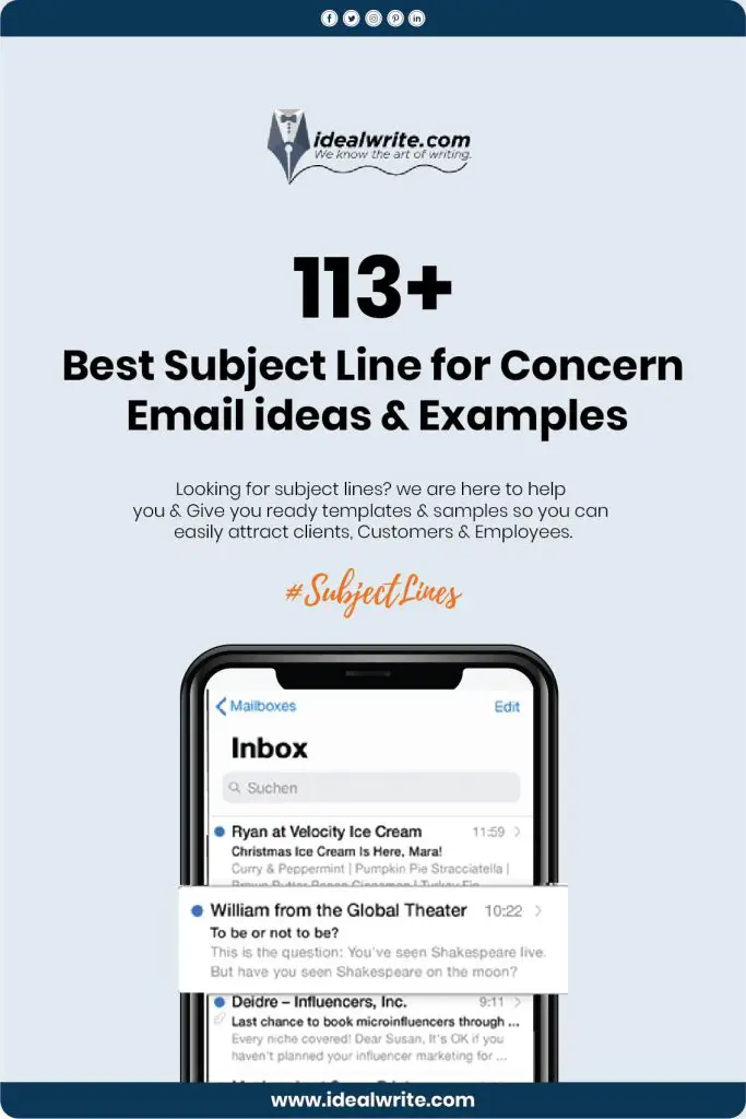 Subject Line for Concern Email Examples