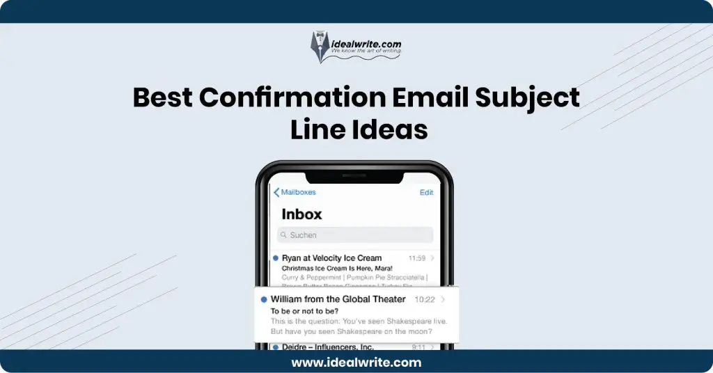 Subject Line for Confirmation Email