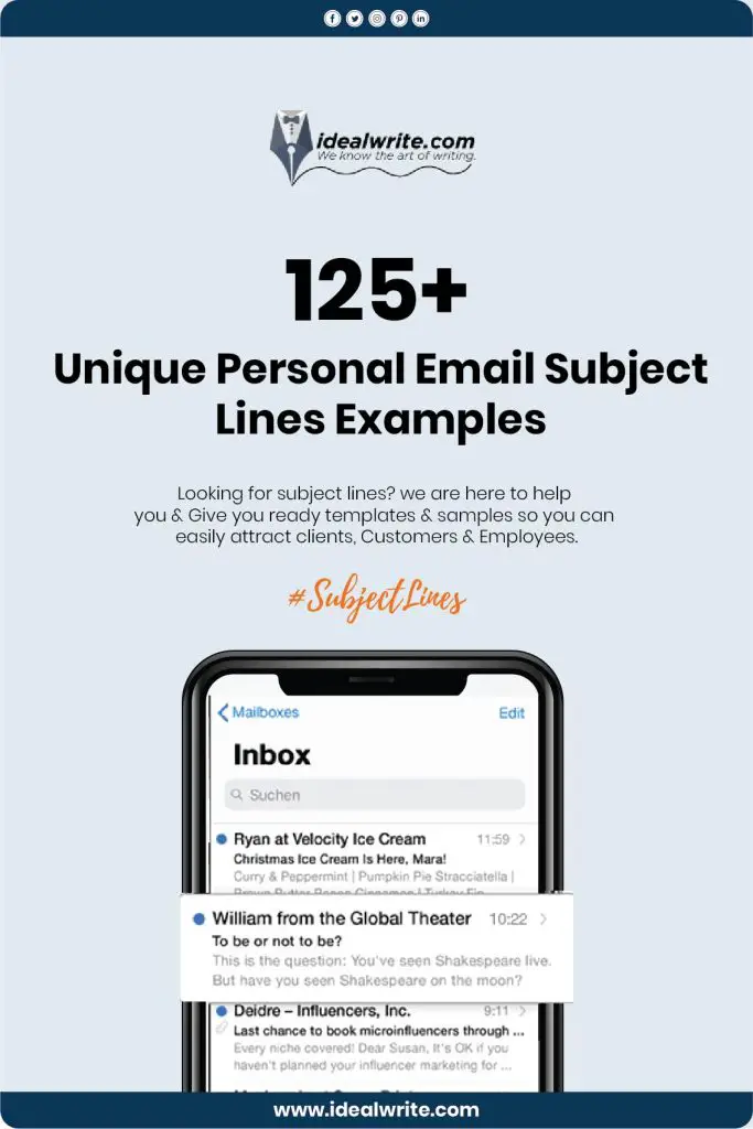 Subject Line for Personal Email