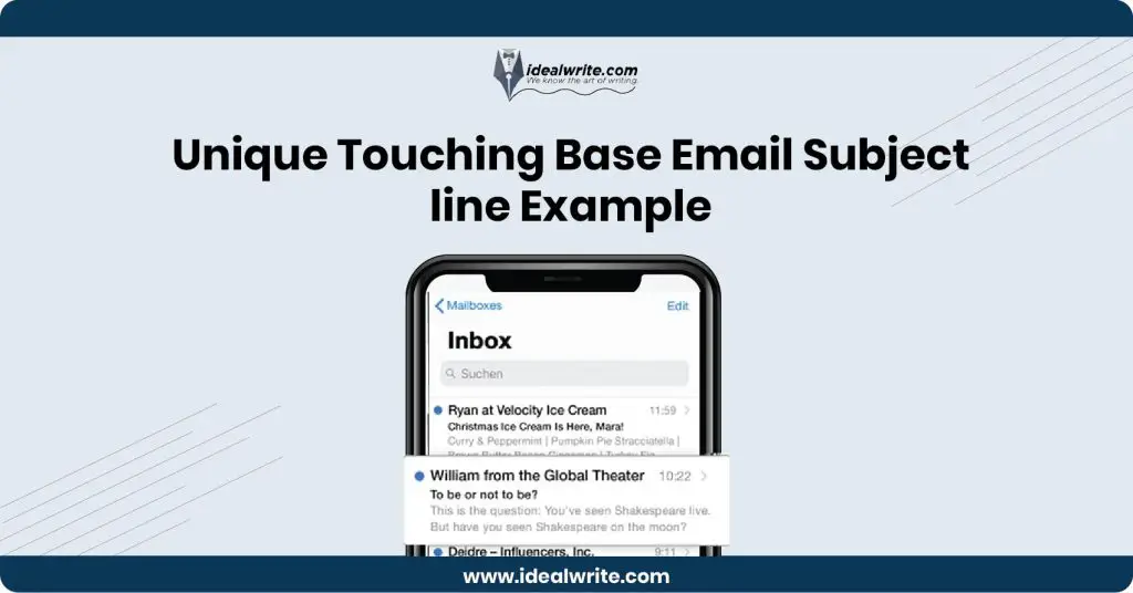 Subject Line for Touching Base Email
