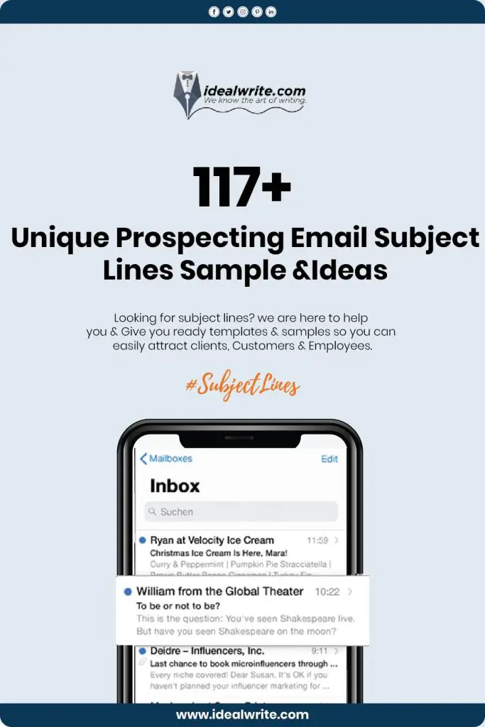 Subject Lines For Prospecting Emails Example