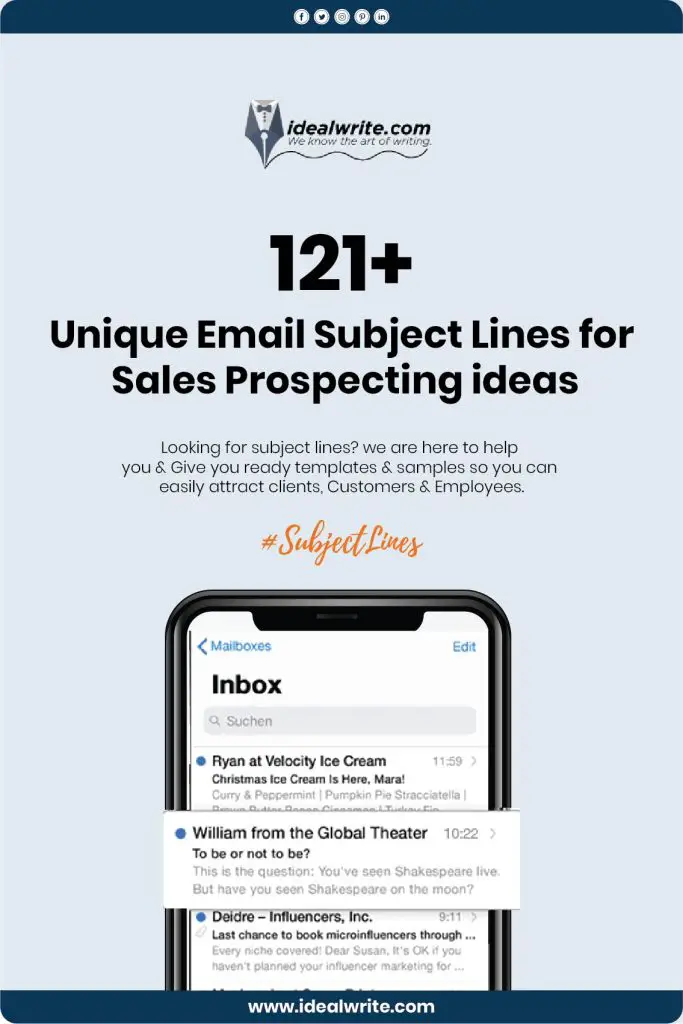 Subject Lines for Prospecting Emails
