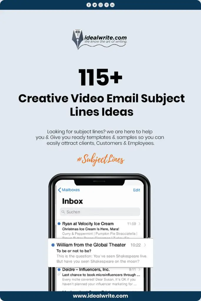 Subject Lines for Video Emails