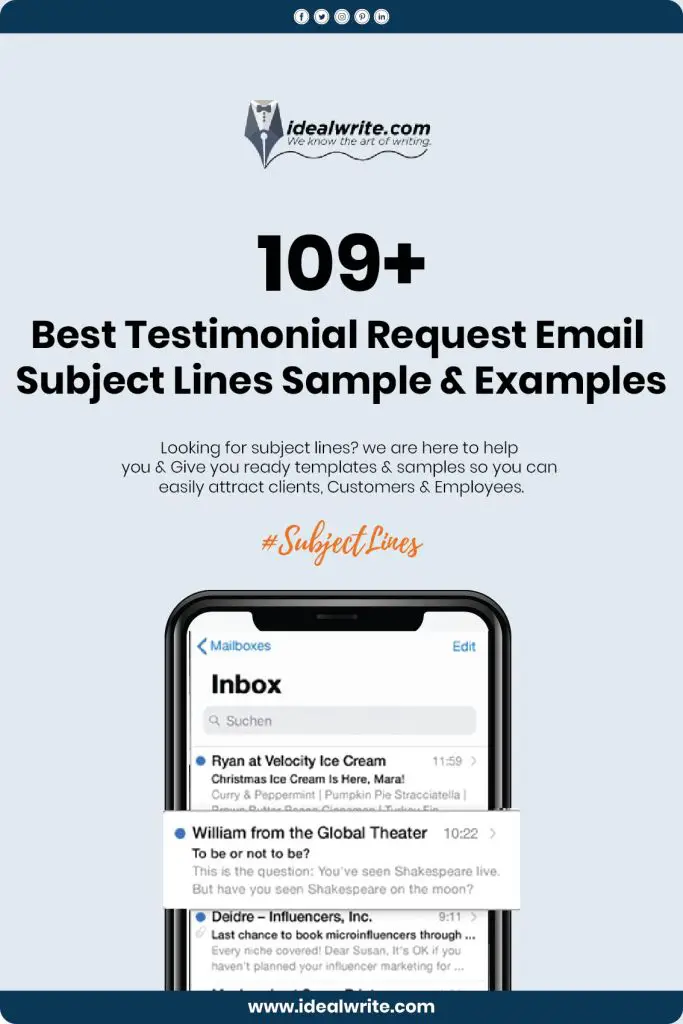 Testimonial Request Email Subject Lines Examples
