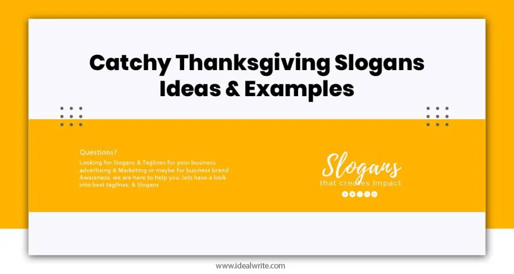 Thanksgiving Marketing Slogans Examples
