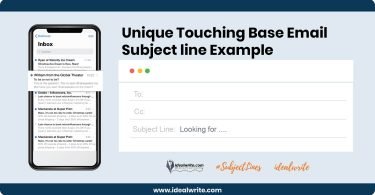 Touching Base Email Subject