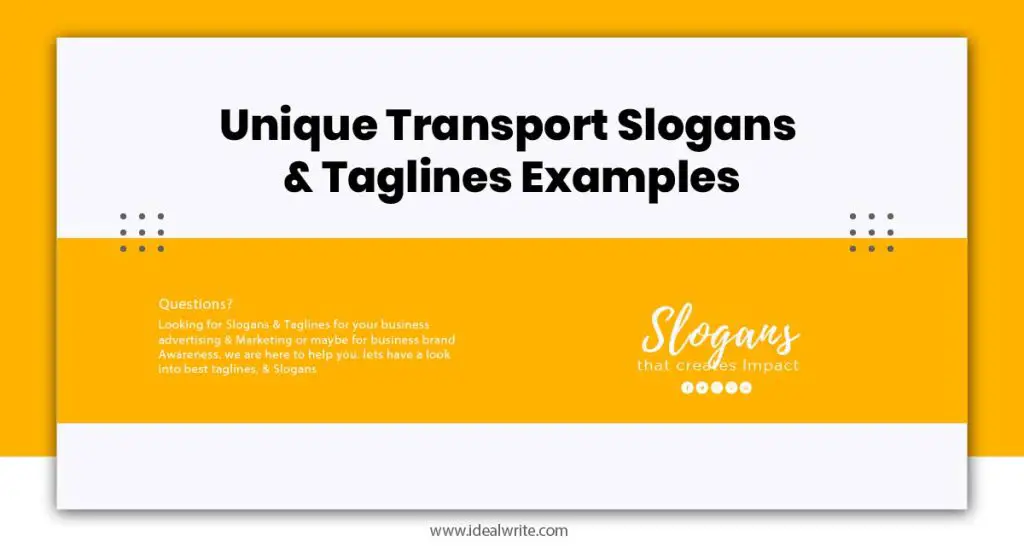 Transport Tagline Examples