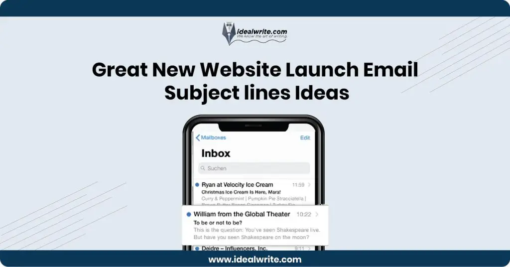 Unique New Website Launch Email Subject line Example