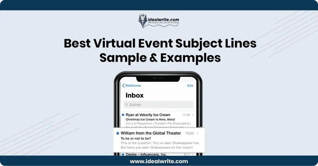 Virtual Event Subject Lines Example