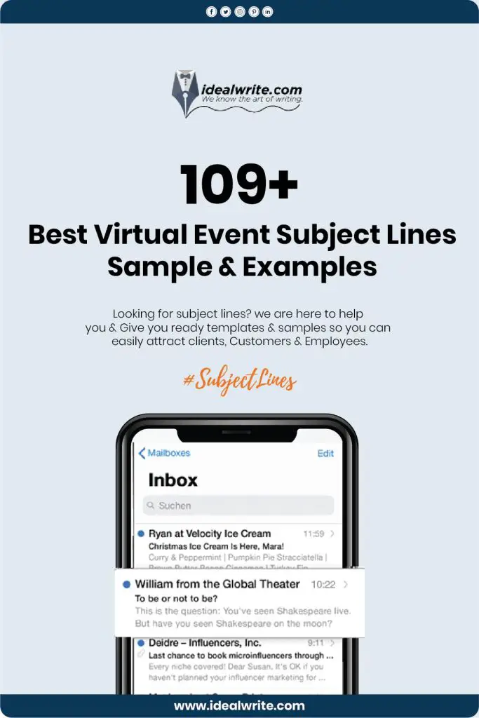 Virtual Event Subject Lines Titles