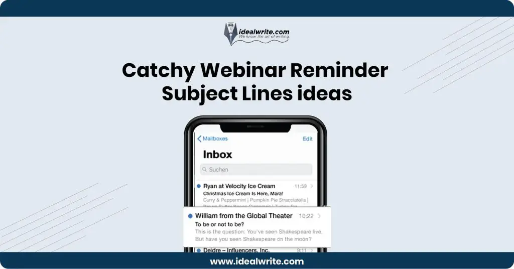 Webinar Reminder Subject Lines Example