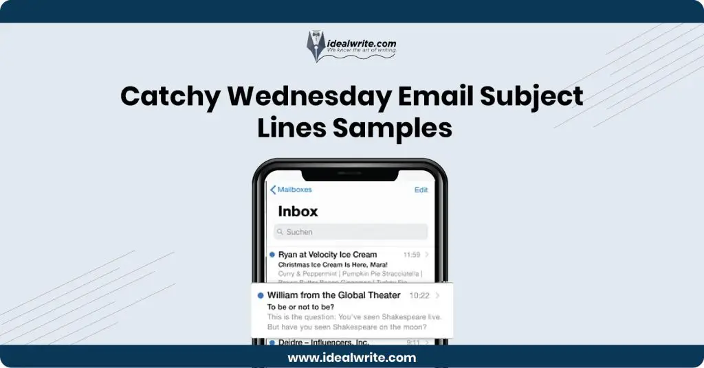 Wednesday Email Subject Lines Samples
