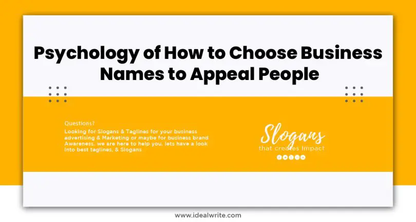 Psychology of How to Choose Business Names to Appeal People